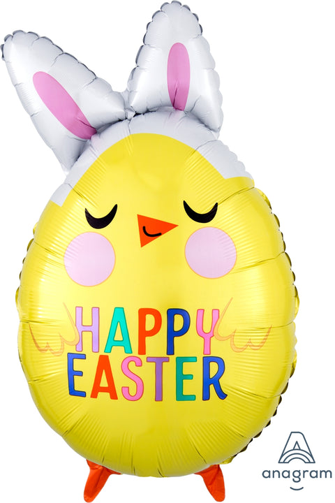 Easter Chick with Bunny Ears Mylar Balloon