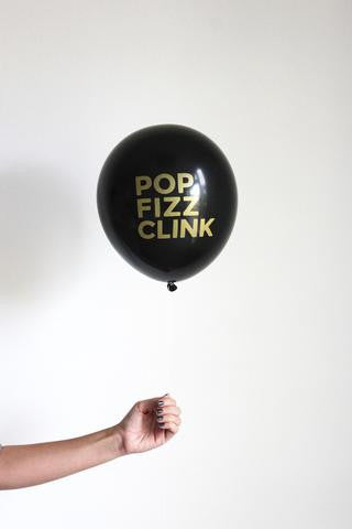 Pop, Fizz, Clink! Balloons in Black (3-pack)